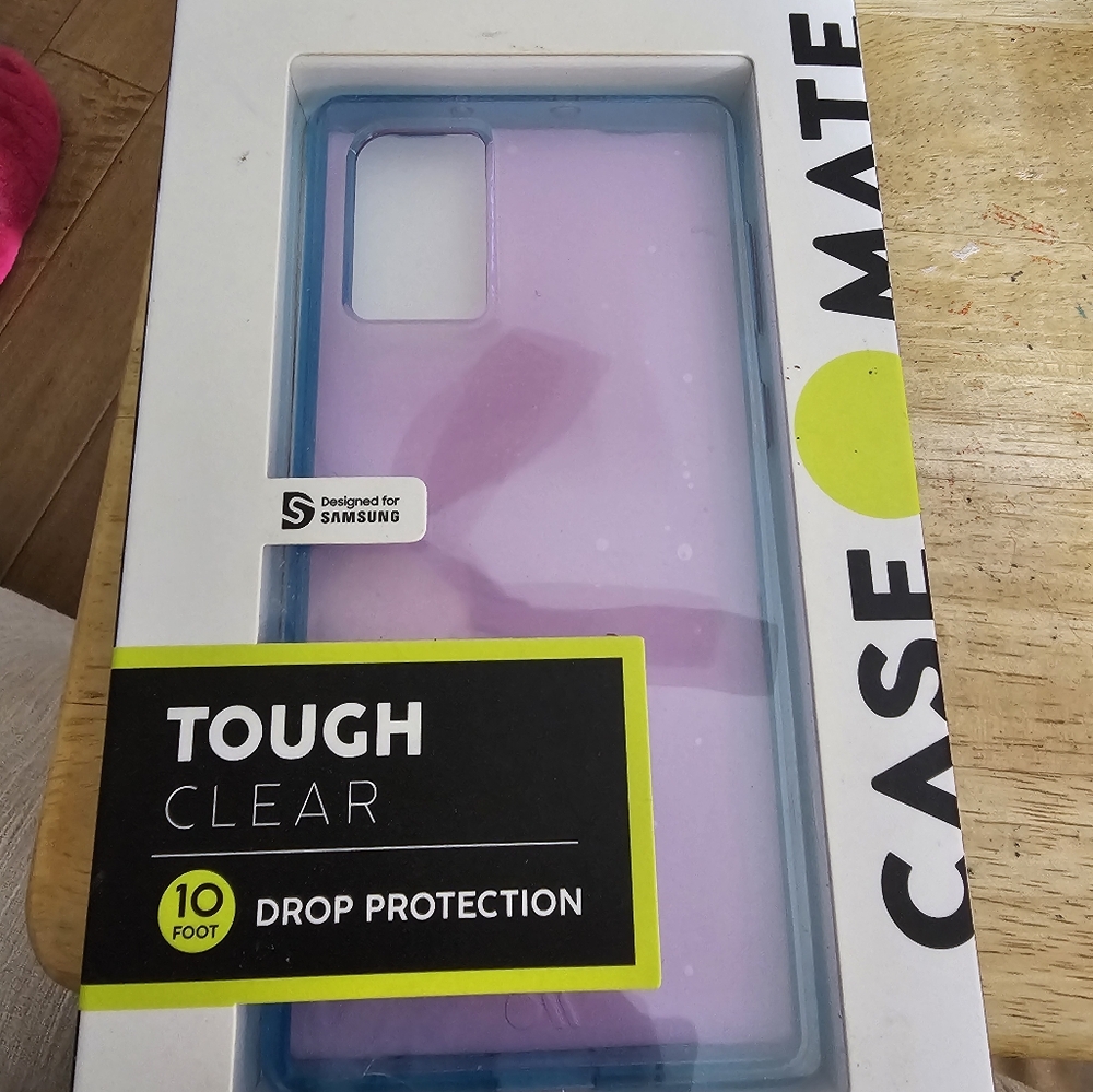NEW Case-Mate Tough clear Case for Samsung Galaxy Note10 - Purple/Turquoise